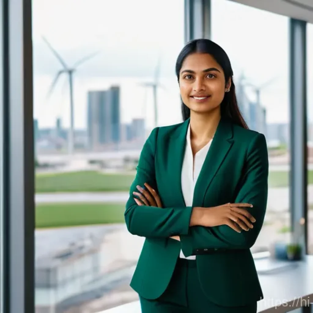 에너지관리 자격증을 위한 온라인 강의 추천 - **Prompt:** A confident and knowledgeable female energy manager, of South Asian descent, in her late...