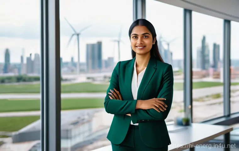 에너지관리 자격증을 위한 온라인 강의 추천 - **Prompt:** A confident and knowledgeable female energy manager, of South Asian descent, in her late...